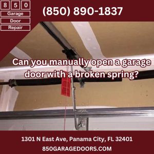 Can you manually open a garage door with a broken spring?