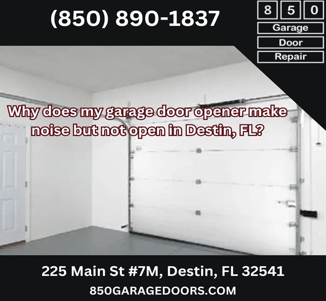 Why does my garage door opener make noise but not open in Destin, FL?