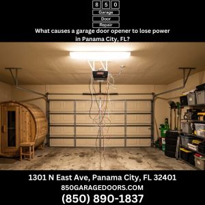 What causes a garage door opener to lose power in Panama City, FL?